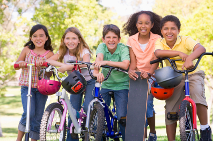 Kids having fun with friends during Spring Break