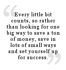 Quote about how saving small amounts adds up to financial success.