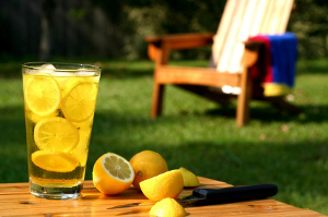 Lemonaide in the backyard on a summer day.