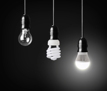 Save money and electricity with LED lighting rather than incandescent or CFL bulbs